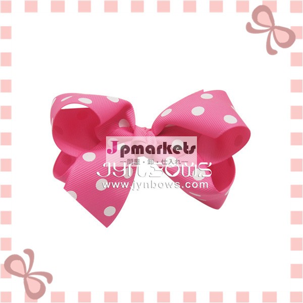 Print dot Grosgrain Hairclip-Hair Ribbon-Hairstyle-Headwear-Baby Hairbow問屋・仕入れ・卸・卸売り