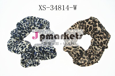 ヒョウ柄シュシュ/アルファベット柄シフォンシュシュ☆シックな配色☆髪に絡まりにくい☆デイリー使いにぴったり☆問屋・仕入れ・卸・卸売り
