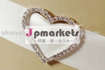 ファッション光沢のある2013合金のラインストーンのハートリボンバックル問屋・仕入れ・卸・卸売り