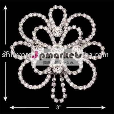 ファッション光沢のあるバックル合金のラインストーンの花問屋・仕入れ・卸・卸売り
