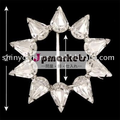 ファッションラインストーンラウンド光沢のある合金バックル問屋・仕入れ・卸・卸売り