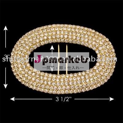 ファッションラインストーンラウンド光沢のある合金バックル問屋・仕入れ・卸・卸売り