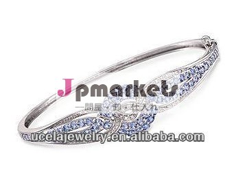 ダイヤモンドアンティーク分厚いタンザナイトとスターリングシルバーバングルブレスレット問屋・仕入れ・卸・卸売り