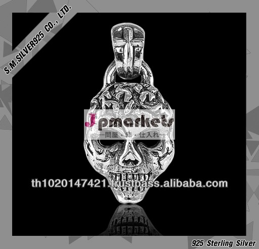 925 sterling silver skull pendant with oxidize問屋・仕入れ・卸・卸売り