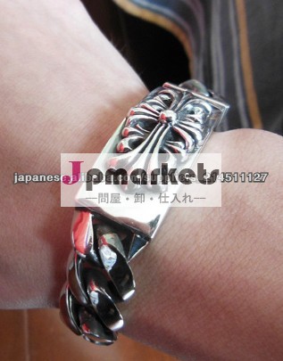 小ロット!CHROMEクロムハーツ専門店インボイス付FLORAL ID PLATE CLASSIC13LINKBRACELET フローラルIDクラシックリンクブレス問屋・仕入れ・卸・卸売り