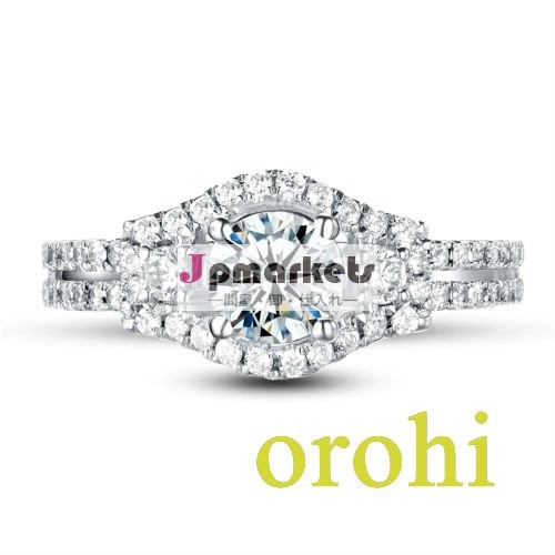 18kホワイトゴールドの婚約指輪ダイヤモンドが付いている、 ダイヤモンド結婚式の宝石類、 の婚約バンド- y00179問屋・仕入れ・卸・卸売り