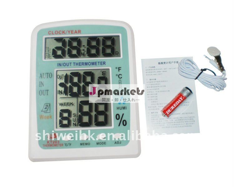 IN/OUT Clock&week機能デジタル体温計の湿度計問屋・仕入れ・卸・卸売り