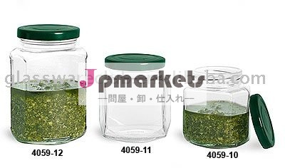 フリントガラス用口金持ち六角形の瓶を包装食品問屋・仕入れ・卸・卸売り