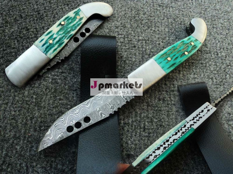 Amazing Custom Damascus Handmade Sharp Razor Folding knife問屋・仕入れ・卸・卸売り