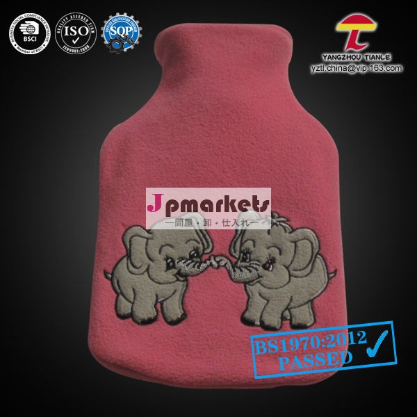 BS pink hot water bottle with elephant fleece cover問屋・仕入れ・卸・卸売り