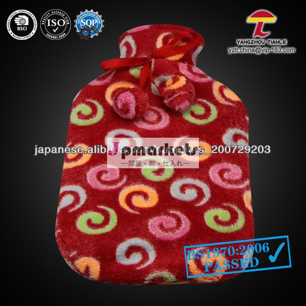 BS1970:2012 hot water bottle with bright colorful coral fleece cover問屋・仕入れ・卸・卸売り