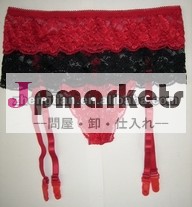 赤と黒、 非常にセクシーなガーターベルトスカートを見せびらかすstrumpfbandレースのtバック問屋・仕入れ・卸・卸売り