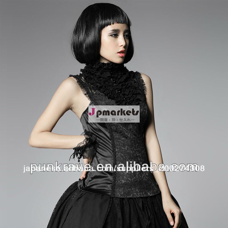 セクシーな黒y-455leevelesst- シャツレースのトリミングとタートルネック問屋・仕入れ・卸・卸売り