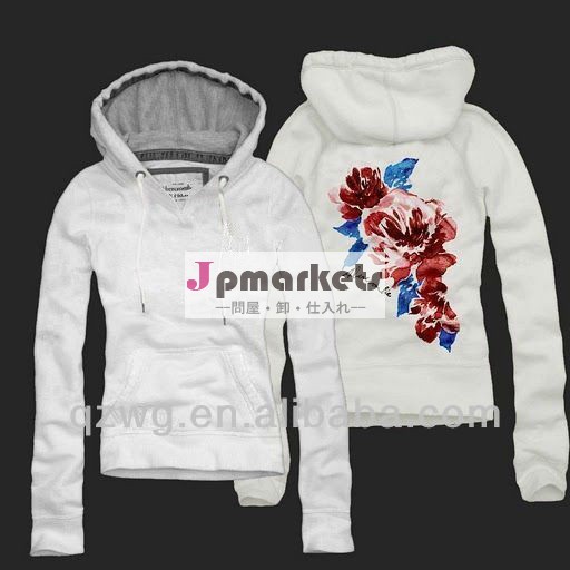 黒い白は女性2013年のための暖かく厚いhoodyまたはhoodiesを縞で飾った問屋・仕入れ・卸・卸売り