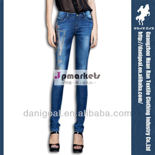新しいスタイルのファッションジーンズの女の子2014年鉛筆のジーンズ女性の刺繍のジーンズ問屋・仕入れ・卸・卸売り
