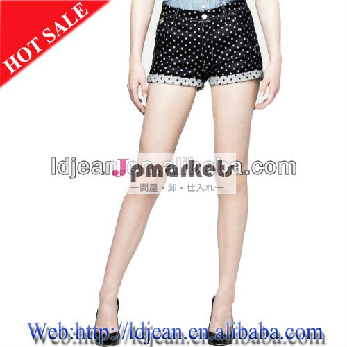 ホットな2014年衣服設計女性stocklotデニムジーンズ七面鳥の印刷、 ショートファッションジーンズ( ldzq13)問屋・仕入れ・卸・卸売り