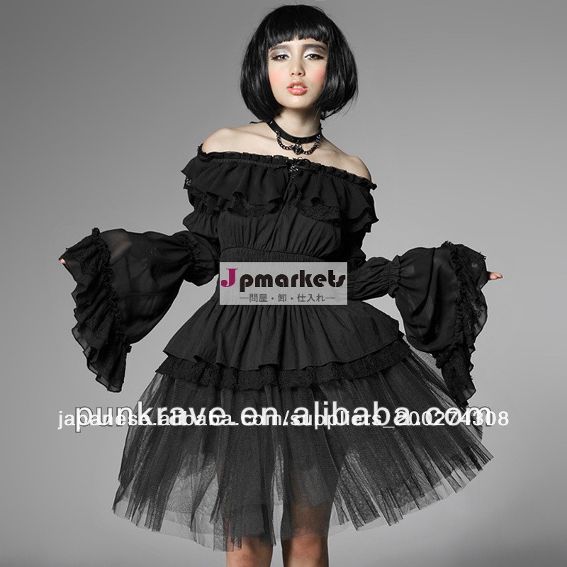 Ly-041pyonpyonロリータ黒o- 襟ティー/t- シャツ、 卸売価格問屋・仕入れ・卸・卸売り