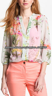 女性向けフローラルPRINTED SHIRT問屋・仕入れ・卸・卸売り