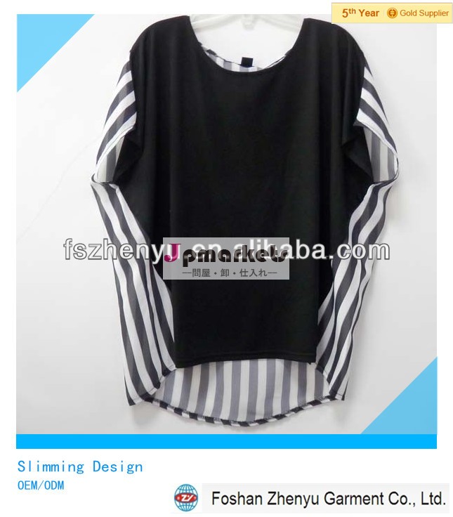 oem中国manufaturingアパレル卸し売り女性のプラスサイズの服の女性のシフォンブラウス問屋・仕入れ・卸・卸売り