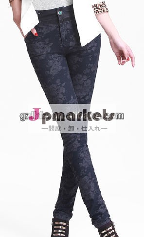 安い花の2013ジーンズレディースファッションジーンズブランドの新しいファッション女性ホットスリムジーンズ問屋・仕入れ・卸・卸売り