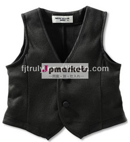 プレーン、 黒waistcot男の子のための冬のベスト問屋・仕入れ・卸・卸売り