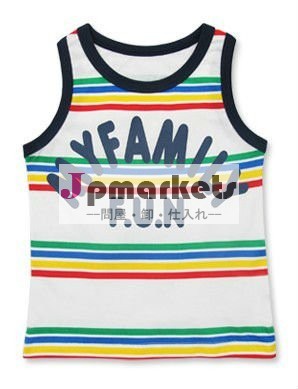子供の100%cottonはストリップの袖なしの夏のかわいいtanktopを印刷した問屋・仕入れ・卸・卸売り