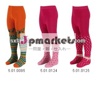 子供ジャカードストライプとドットの綿のtights/パンスト問屋・仕入れ・卸・卸売り