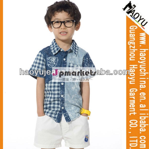 最新の新しいモデルの男の子のジーンズのリブのウエストバンド付きシャツ洗濯シャツ漂白子ジャン( hyk69)問屋・仕入れ・卸・卸売り