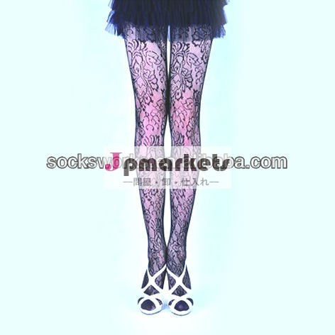セクシーな黒薄手ネットストッキングフラワージャガードパンクゴシックパンストタイツ問屋・仕入れ・卸・卸売り