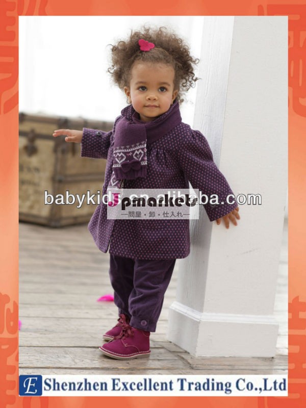 きれいな紫色冬暖かい綿の女の赤ちゃんの冬のコート問屋・仕入れ・卸・卸売り