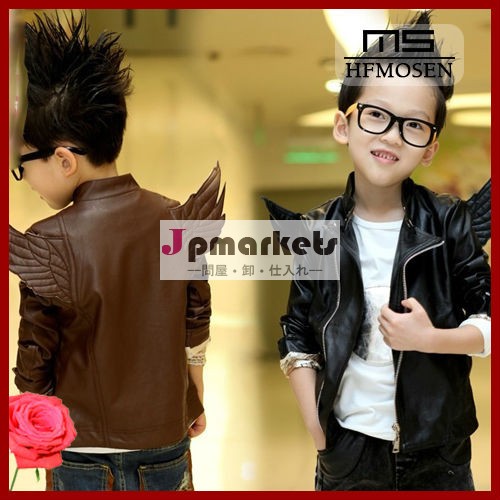 韓国スタイルの子供のジャケットtc11373新しいデザインの革赤ん坊のジャケット問屋・仕入れ・卸・卸売り