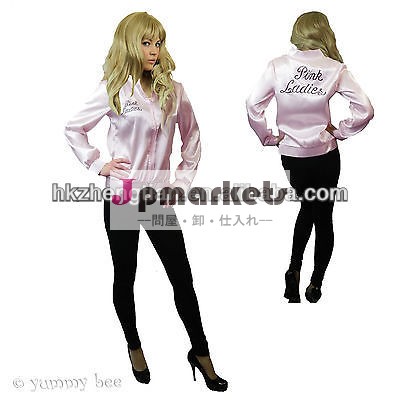新しいピンクの女性用ジャケットウインドブレーカーグリースデラックスサテントップスタイル問屋・仕入れ・卸・卸売り