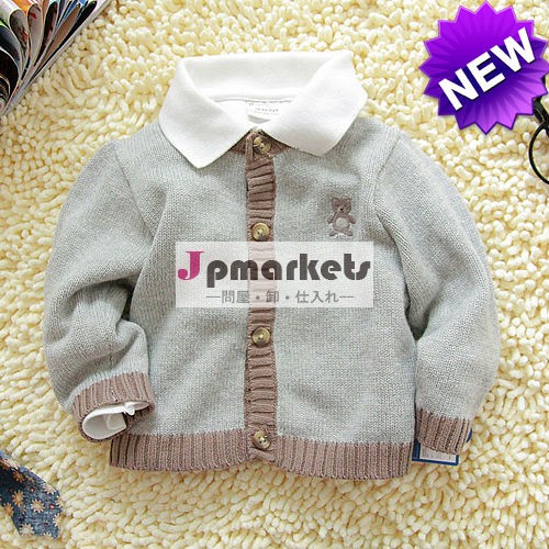 新しいファッションベビー服2014年ロングスリーブのプリント春秋韓国スタイルニットセーターtc11058赤ん坊のコート問屋・仕入れ・卸・卸売り
