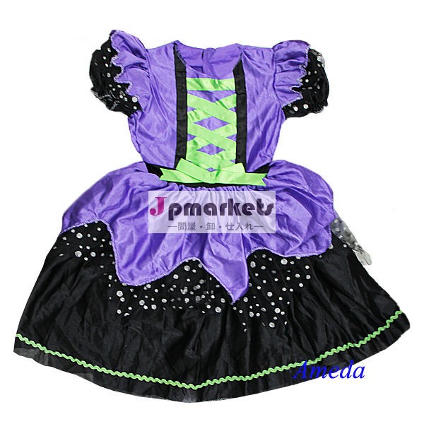 グリッターブラックの美しい女の赤ちゃんチュチュグリーンリボン紫2t魔女のドレスの衣装問屋・仕入れ・卸・卸売り