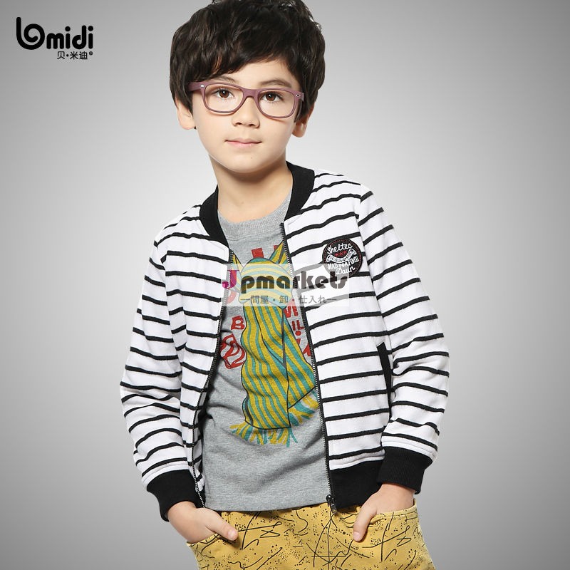 子供韓国語2013sripng男児ストライプのためのファッションコートパーカーセーター子供のカーディガンのセーター問屋・仕入れ・卸・卸売り