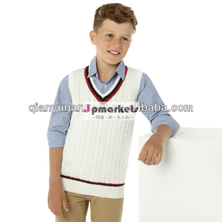 素敵なデザイン2013qianyuマルチ少年の子供ニットのセーターのベスト問屋・仕入れ・卸・卸売り