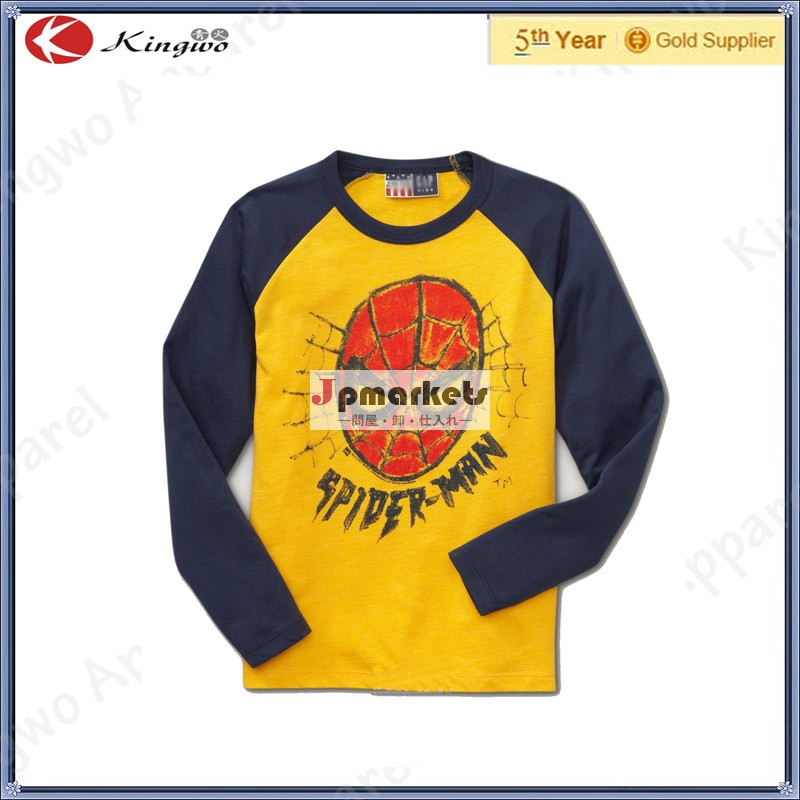 カスタム子供の長い袖reglan袖のtシャツ/卸売コットンキッズtシャツ問屋・仕入れ・卸・卸売り