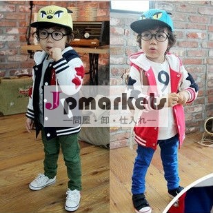 韓国語版秋新作クールフード付き男の子のための野球ジャージスタイルのコート問屋・仕入れ・卸・卸売り