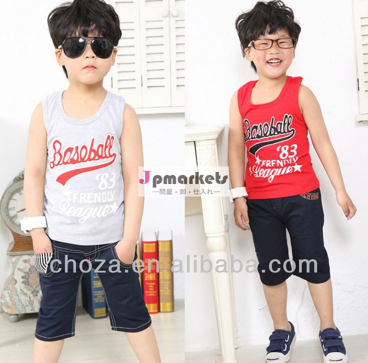 夏の最新c11132cファッショナブルなデザイン人気のある男の子のタンクトップス問屋・仕入れ・卸・卸売り