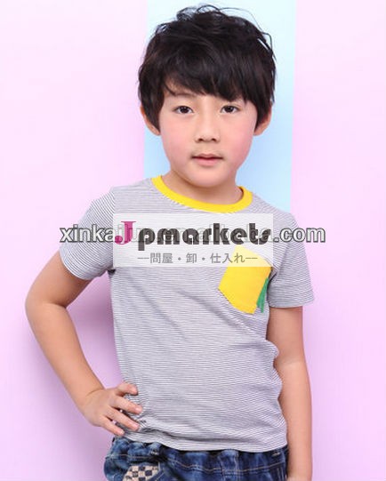 灰色の綿ショートスリーブt- の子供のためのtシャツ問屋・仕入れ・卸・卸売り