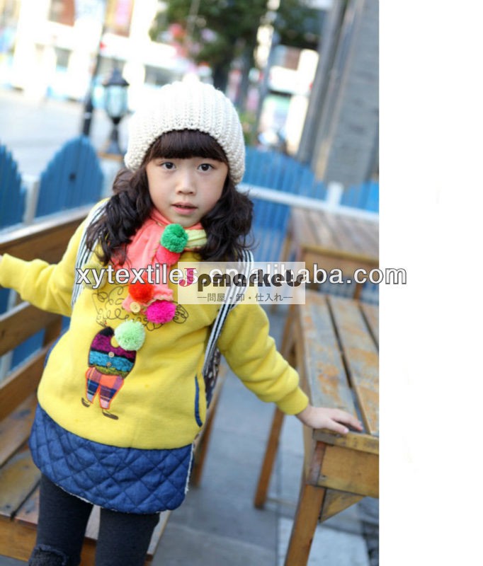新しい秋・冬2013韓国の漫画の女の子の人形のセーター厚いベルベットフード内側女の子のパーカー問屋・仕入れ・卸・卸売り