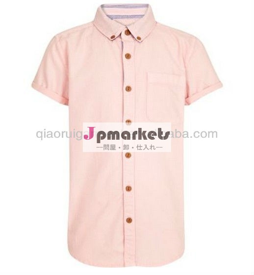 男の子綿100％オックスフォードシャツ半そでピンク問屋・仕入れ・卸・卸売り