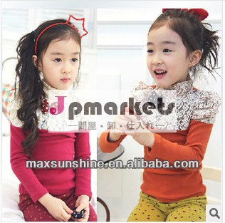 快適な綿の子供の子供用トップス女子ハイネックシャツトレンディ子供のための綿のトップス問屋・仕入れ・卸・卸売り