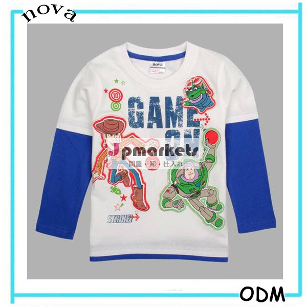 プレーンラウンドa3696銘柄ブルーのコットンスパンデックスロングスリーブtシャツ問屋・仕入れ・卸・卸売り