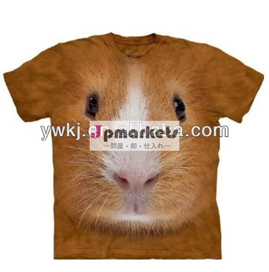 動物の顔のtシャツ3d/モルモットのその山ティーシャツの子顔/3dkjw-t039動物の顔のtシャツ問屋・仕入れ・卸・卸売り