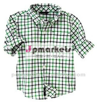 格子縞のカジュアル2012子どものシャツ問屋・仕入れ・卸・卸売り