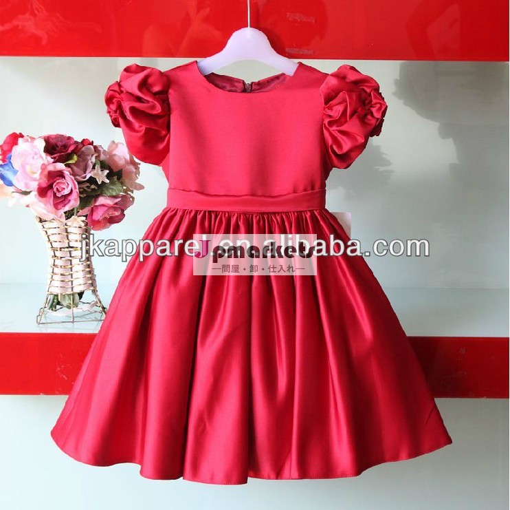 2014 new cute girls dress red color children party wear size for kids 3-8T jk-8801-1問屋・仕入れ・卸・卸売り