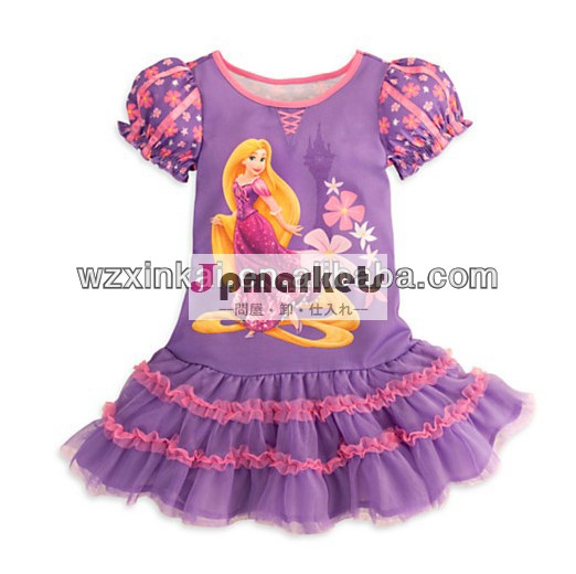 新しいファッション王女スタイル女の子紫色のドレスの子供ドレス問屋・仕入れ・卸・卸売り
