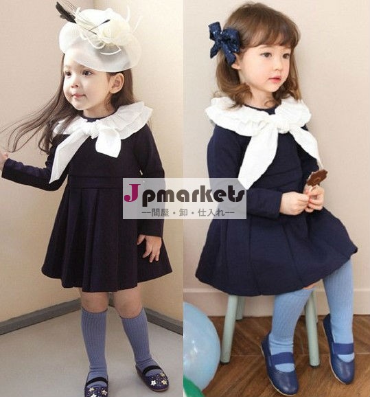 2013秋服韓国子供服 リボン付き可愛いワンピース問屋・仕入れ・卸・卸売り