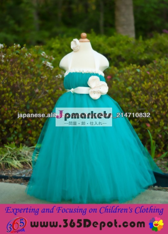 熱い販売セクシーなパフィーはファッションかわいい白い花柄ブルー女の赤ちゃんのウェディングドレスをデザイン問屋・仕入れ・卸・卸売り